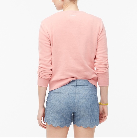 J Crew Chambray short with scalloped hem Size 10 - Picture 3 of 6